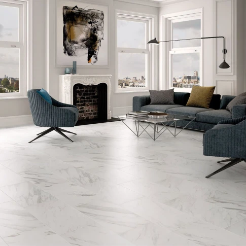 Marmor Klinker Alcamo Carrara Vit 33x66 cm